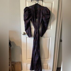 NWT Nasty Gal – Mini Leopard Built Up Shoulder Cut Out Midaxi Dress Size 8